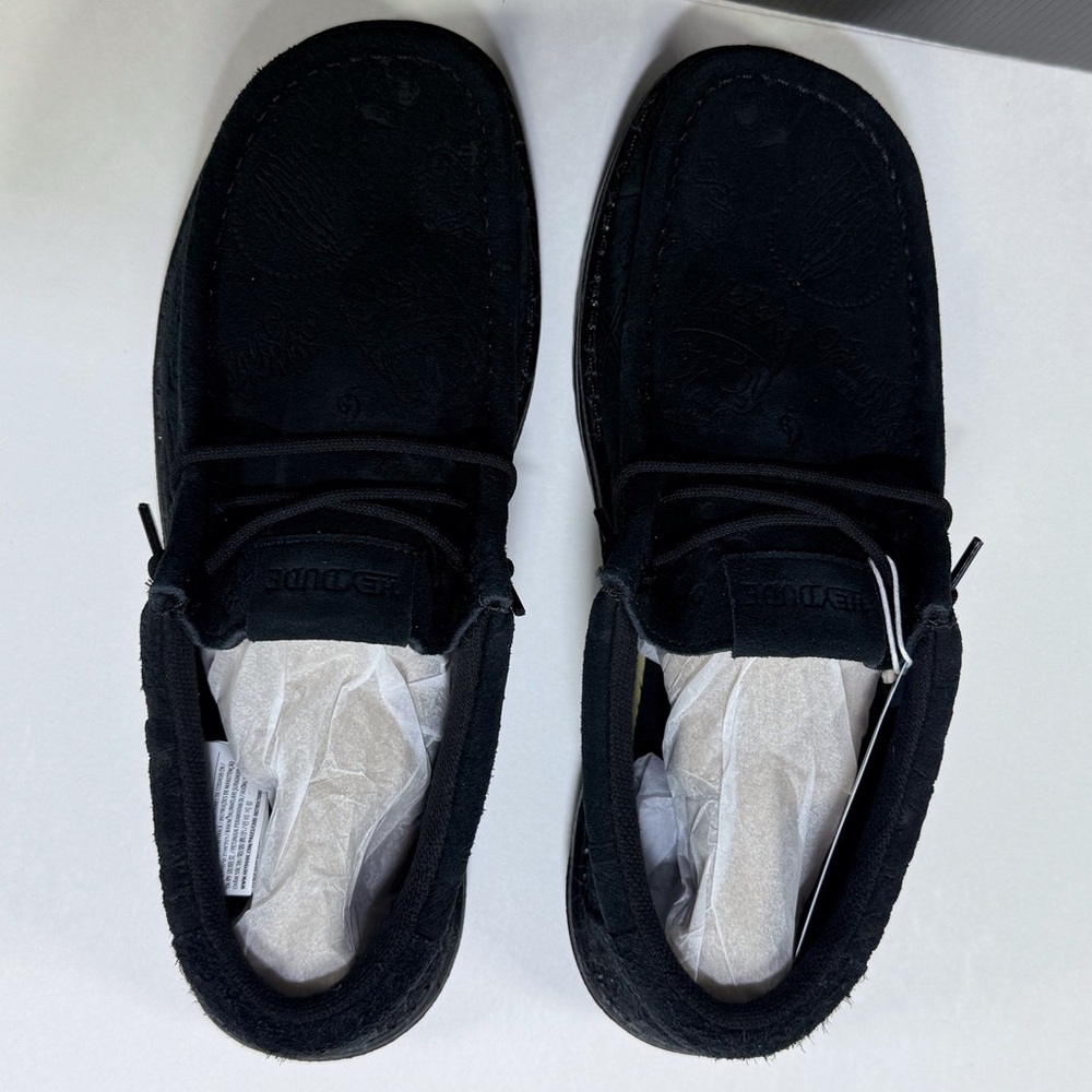Men's Hey Dude x Wally Jelly Roll Black Loafers Slip on Shoes - Picture 8 of 12